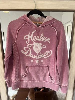 Sudadera con capucha para mujer Harley-Davidson acolchada con panel lateral, rosa talla mediana Foto 1 de 4
