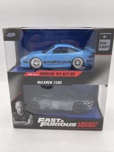 FAST & FURIOUS LEGACY DIE-CAST MODEL CARS 1:32 PORSCHE 911 GT3 RS & MCLAREN 720S - Picture 1 of 8