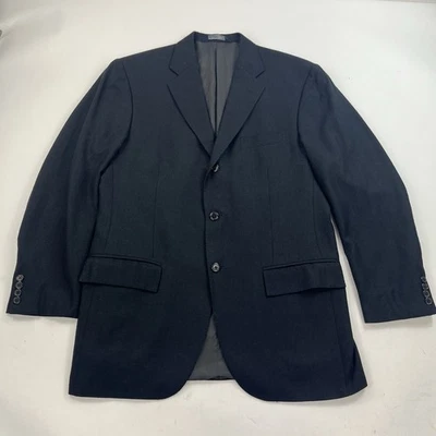 Polo Ralph Lauren Black Herringbone Silk Cashmere Blazer Sport Coat Jacket Sz 40 - Image 1 of 4