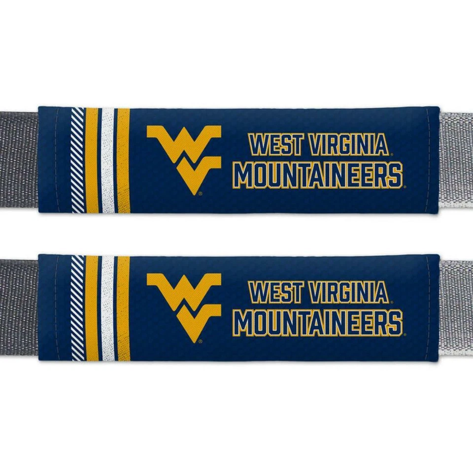 Paquete de 2 almohadillas para cinturón de seguridad West Virginia Mountaineers Rally Design [NUEVO] coche para cinturón de seguridad Foto 1 de 1