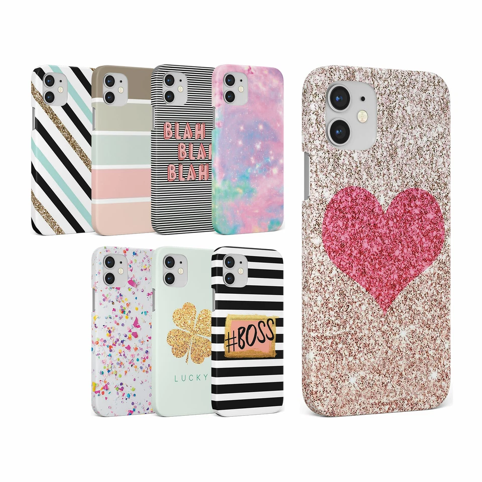 CASE FOR IPHONE 16 15 14 13 12 11 SE PRO MAX HARD PHONE COVER STRIPED BLACK GOLD - Image 1 of 1