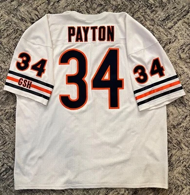 Walter Payton 1985 Chicago Bears Throwback White Jersey Game Time Promo. Size 60 - Image 1 of 4