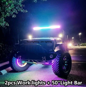 JHB 13"-50" Dream Chasing Halo Off-road Barra de Luz LED + KIT de Luces de Trabajo 3" 12W - Imagen 1 de 11