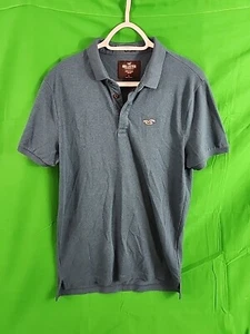 Hollister Polo Mens Large Blue Epic Flex Stretch Logo Tee Shirt - Picture 1 of 6