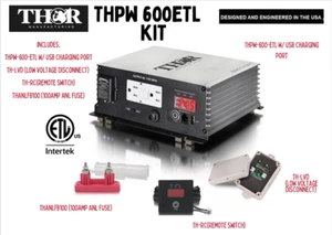 MSR$276 US QUALITY THOR 600 Watt Pure Sine Inverter $185 FREE UPGRADES UL Listed - Picture 1 of 12