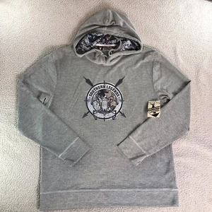 Southern Legends Men’s Gray Moisture Wicking Size Large Deer Head Hoodie - Picture 1 of 14