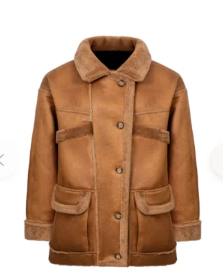 Ladies Urban code Reversible Easy fit Car Coat In Nut Faux Suede,Rrp £299.00 - Image 1 of 4