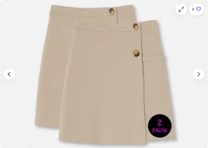French Toast Youth Girl's 2-Pack Double Button Scooter Skort(KHAKI L 10/12)NWOT - Picture 1 of 4