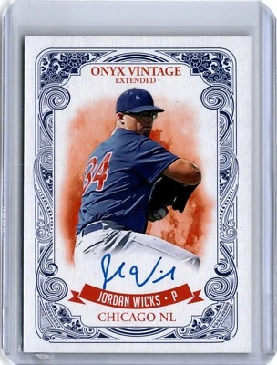 2021 Onyx Vintage Extended Blue Ink Jordan Wicks Auto (B33) A6 Cubs - Image 1 of 2