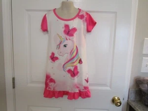 Girls Unicorn Butterfly Size 140 {10} Short Sleeve Gown SALE!!! - Picture 1 of 10