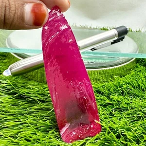 LAB CREATED 74.15 GRAM EXCELLENT RUBY #3 ROUGH CORUNDUM (Half Boule) GEMSTONE - Picture 1 of 3