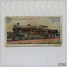 Wills Cigarette Card Railway Engines #10 L.M. & S. No. 1522 4-6-0 (CC92)