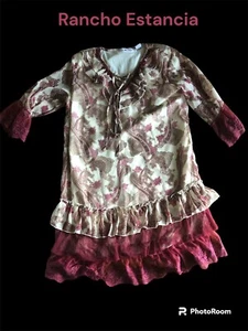 Rancho Estancia Boho Lace Trimmed Shift Dress L - Picture 1 of 5
