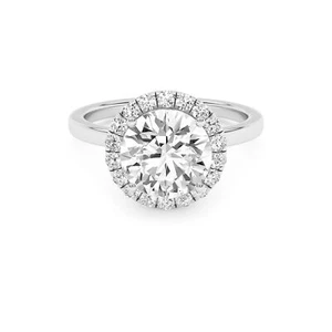 2.33Ctw Moissanite Solitaire Halo Engagement Ring 925/10K/14K Gold - Picture 1 of 13