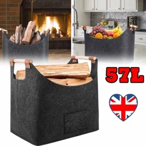 Large Firewood Log Storage Log Holder Felt Basket Fireplace Tools Fireplace bag - Picture 1 of 36