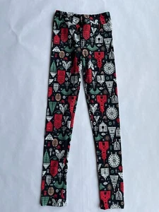 NEW LuLaRoe Christmas Kids L/XL (6-10) Leggings - Scandinavian Christmas Village - Picture 1 of 4