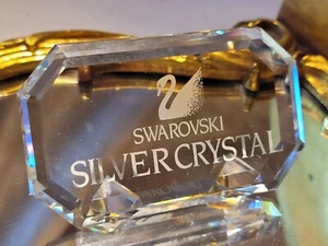 Placa de distribuidor de cristal rectangular Swarovski 4 3/8" 1993 sin caja sin certificado de autenticidad como nueva g107 - Imagen 1 de 3