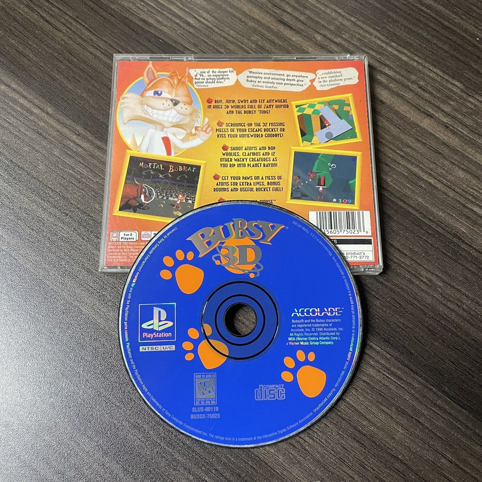 Bubsy 3D PlayStation 1 PS1 Game Disc + Case --- No Manual