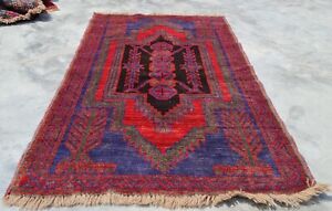 Authentic Hand Knotted Afghan Taimani Balouch Wool Area Rug 4.5 x 2.10 Ft