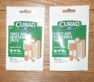 Curad Two Packs Of 15 Each Water-Resistant Pounch First Aid Portable Pack - Picture 1 of 1