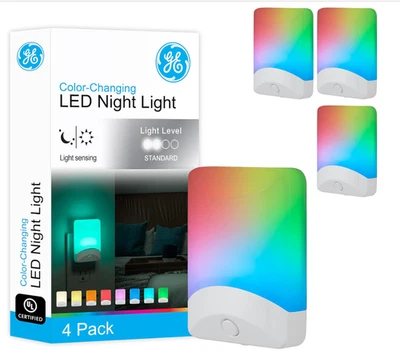 10 PIEZAS (paquete de 4 x2 + paquete de 2 x1) luces LED nocturnas que cambian de color, enchufables a la pared Foto 1 de 4