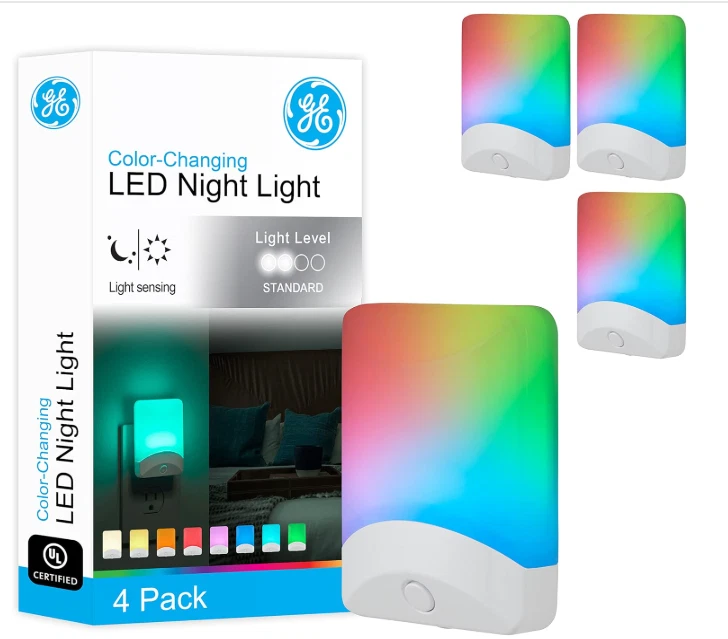 GE Color-Changing LED Night Light 2 Pack White 46722 White Base