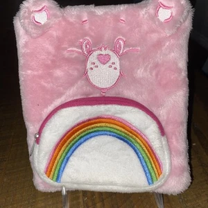 Care Bears Plüsch rosa Fuzzy Journal Reißverschlusstasche unbenutzt - Bild 1 von 9