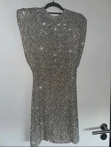 Hübsches Pailletten Kleid von Zara silber Gr. XS - Imagen 1 de 6