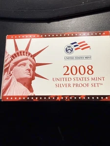 United States Mint 2008-S Silver Proof Set with Original Package & COA, 14 Coins - Picture 1 of 10