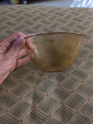 Juego de 5 cuencos de burbujas de vidrio artístico ámbar soplado a mano vintage helado de postre Foto 1 de 4