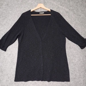 Eileen Fisher Strickjacke XL grau Leinenmischung Oversize - Bild 1 von 11