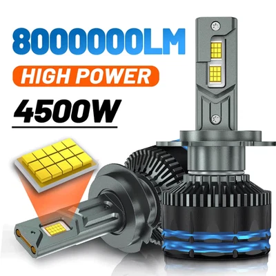 4500W 8000000LM H7 H4 H11 Led Headlight High Power 8890 CSP Canbus H1 H8 9005 HB - Image 1 of 4