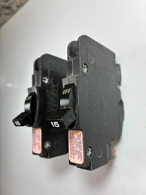 Federal Pacific FPE NC115 15A (SET OF 2) Stab-Lok 1P 120V TESTED 60-DAY WARRANTY - Image 1 of 4