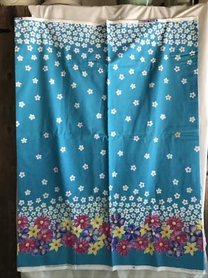 1997 Fabric Traditions #2750 Cotton Border Fabric  3.5 Yd x 45” Turquoise Floral - Image 1 of 4