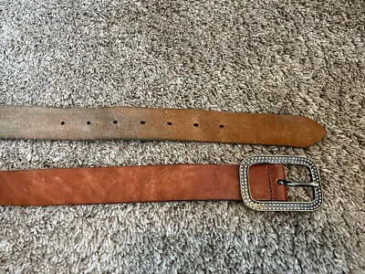 American Eagle Outfitters Leather Belt Size Medium Brown Distressed - Image 1 of 3