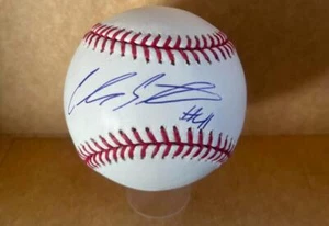 CARLOS SANTANA CLEVELAND GUARDIANS SIGNED AUTO M.L. BASEBALL BECKETT AUTH - Picture 1 of 2