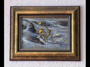 Öl Bild   J.W.Rothmann  "Huflattich im Bach"  1996 - Bild 1 von 1