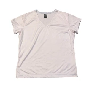 Nike Dri-Fit V Neck Short Sleeve Tennis Shirt Light Pink Women Size XL (16-18)  - Picture 1 of 8