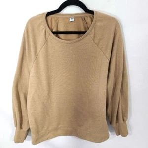 Old Navy Women's Long sleeve Sweatshirt Size XL Tan Top Shirt - Picture 1 of 6