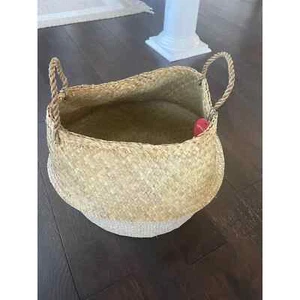 Opal House Palm Leaf Seagrass Storage Basket Large - Picture 1 of 12