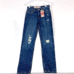 Pantalones de mezclilla Levis 502 regular de algodón envejecido cónico niños 14 27 x 27 acto 29 x 30 nuevos con etiquetas - Imagen 1 de 8