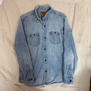 Stapleford Shirt Men's M Denim Workwear 40s 50s Rockabilly Military Distress - Picture 1 of 6