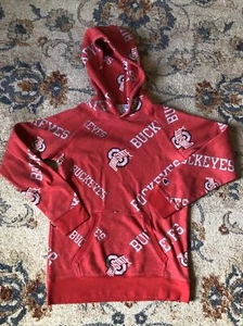 Vintage Women’s Ohio State Buckeyes Hoodie Size L Champions All Over Print - Picture 1 of 8