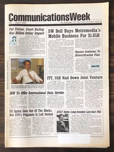Communications Week - 1986 July 7, 14, 21, 28 - Lot of 4 Newspaper - Imagen 1 de 4