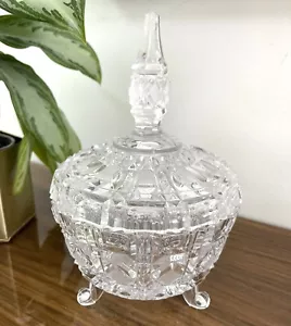 Plato de caramelo de cristal pesado vintage raro - Imagen 1 de 10
