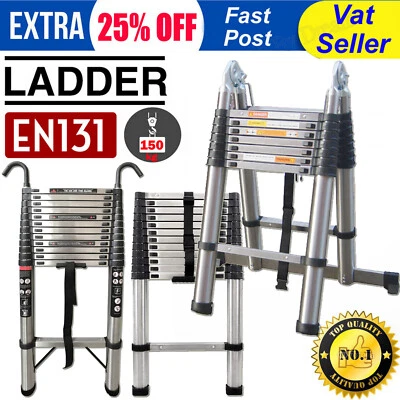 SCALA TELESCOPICA IN ALLUMINIO PORTATILE ESTENSIBILE MULTIUSO TELESCOPICA 2.6-5m - Immagine 1 di 4