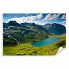 Postereck 0770 Poster Leinwand Bergsee, Berg See Wasserfall Wiese Wandern Natur