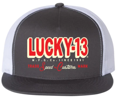 Gorra gorra de camionero de malla Lucky 13 velocidades y personalizada con logotipo MFG Co LCSB5SC Foto 1 de 3