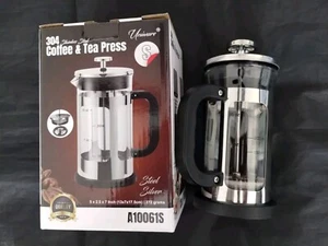 12 oz French Press Coffee Tea Maker Camping Mini 304 Stainless Steel - Picture 1 of 7