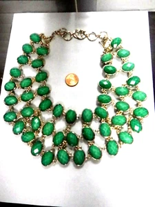 AMRITA SINGH REVERSIBLE GREEN/BLUE CABOCHON NECKLACE FREE SHIPPING - Picture 1 of 9